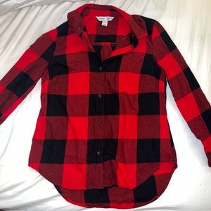 Old Navy red XSP women’s flannel shirt